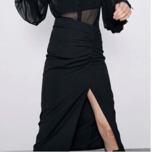 Zara Black Midi Skirt